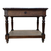 Table à gibier - Console Napoléon III en chêne massif et marbre