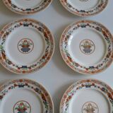 Limoges porcelain Haviland 6 flat plates decor "In the basket"