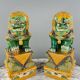 Pair of Guardian Lions in Glazed Ceramic, China, 20th Century