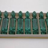 12 green ceramic horse pattern knife holders