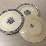 Set of 3 flat plates terre de fer salins