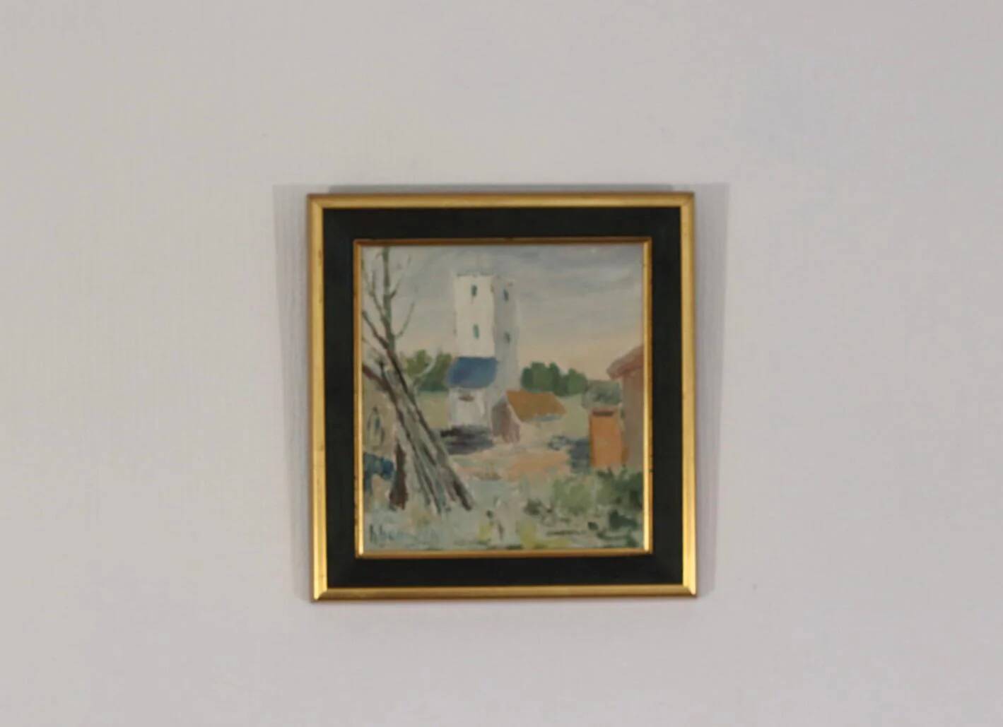 Original Oil on Canvas – “Village” (Attributed to H. Benneth) – Framed