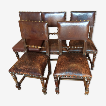 5 chairs in leather