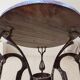 Handmade round side table with wrought iron base, circa 1980s, Czechoslovakia, 67 × 50 cm