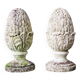 Pair of pine cones in reconstituted stone