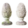 Pair of pine cones in reconstituted stone