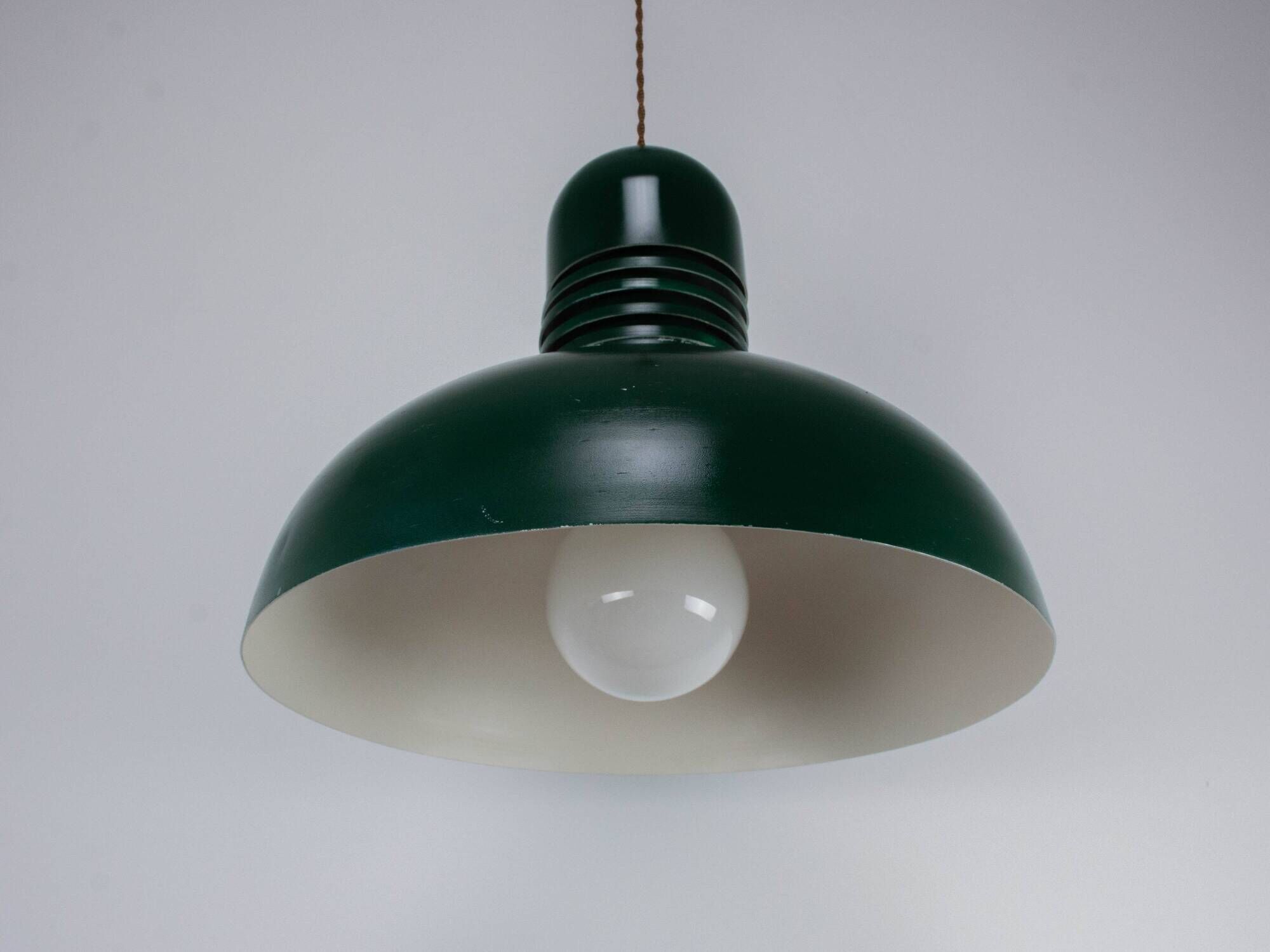 Green Vintage Industrial Metal Green Lamp produced by Sijaj Hrastnik