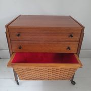 Meuble de couture scandinave teck années 60