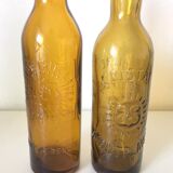 2 bottles Brasserie amber glass
