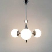 Art Deco Metal and Glass Chandelier