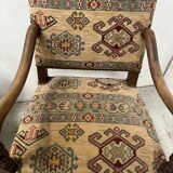 Set of four Louis XIII style high-back armchairs, 20th century.