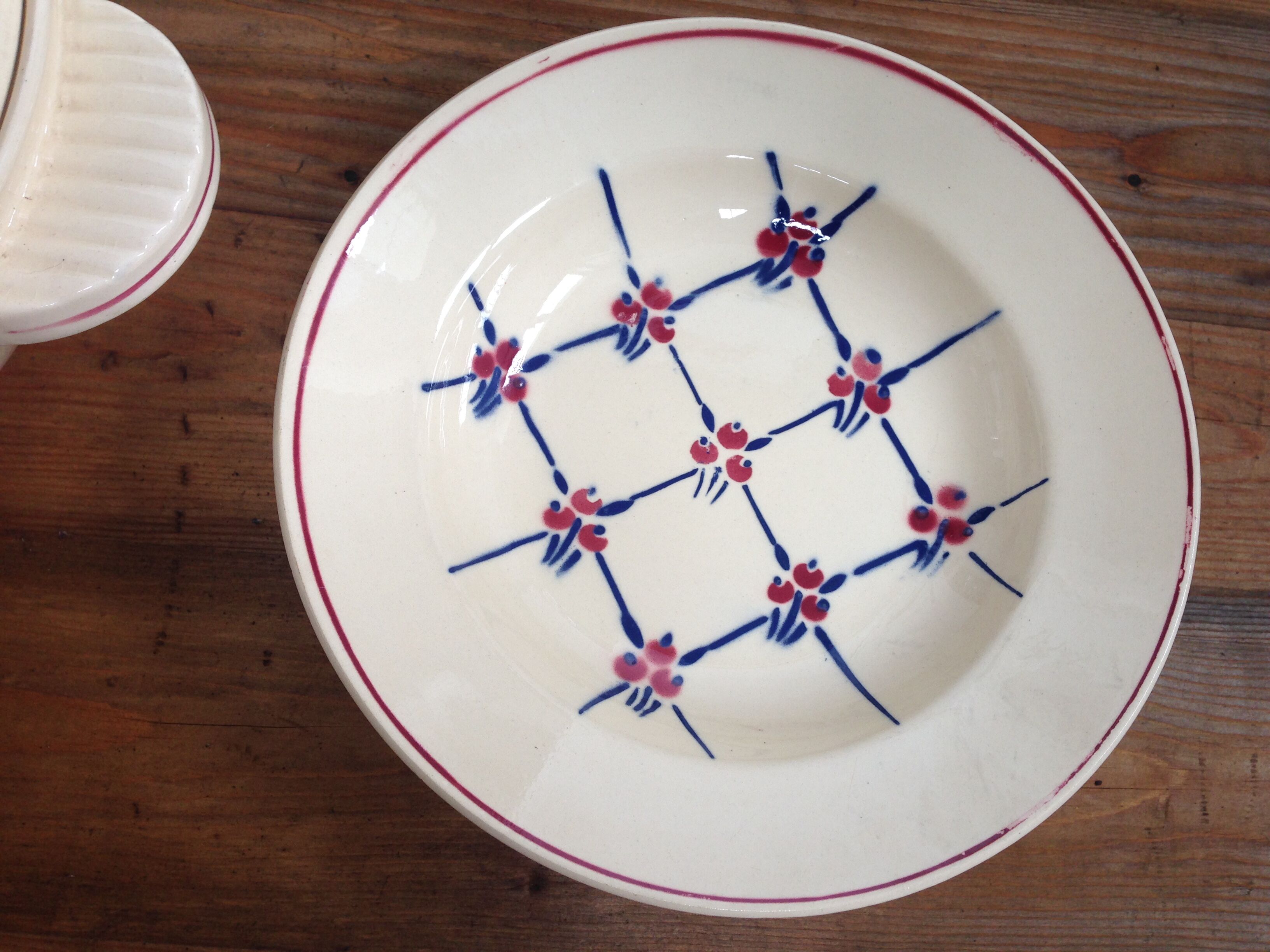 Soup plates and tureen Badonviller model Normandy circa 1940