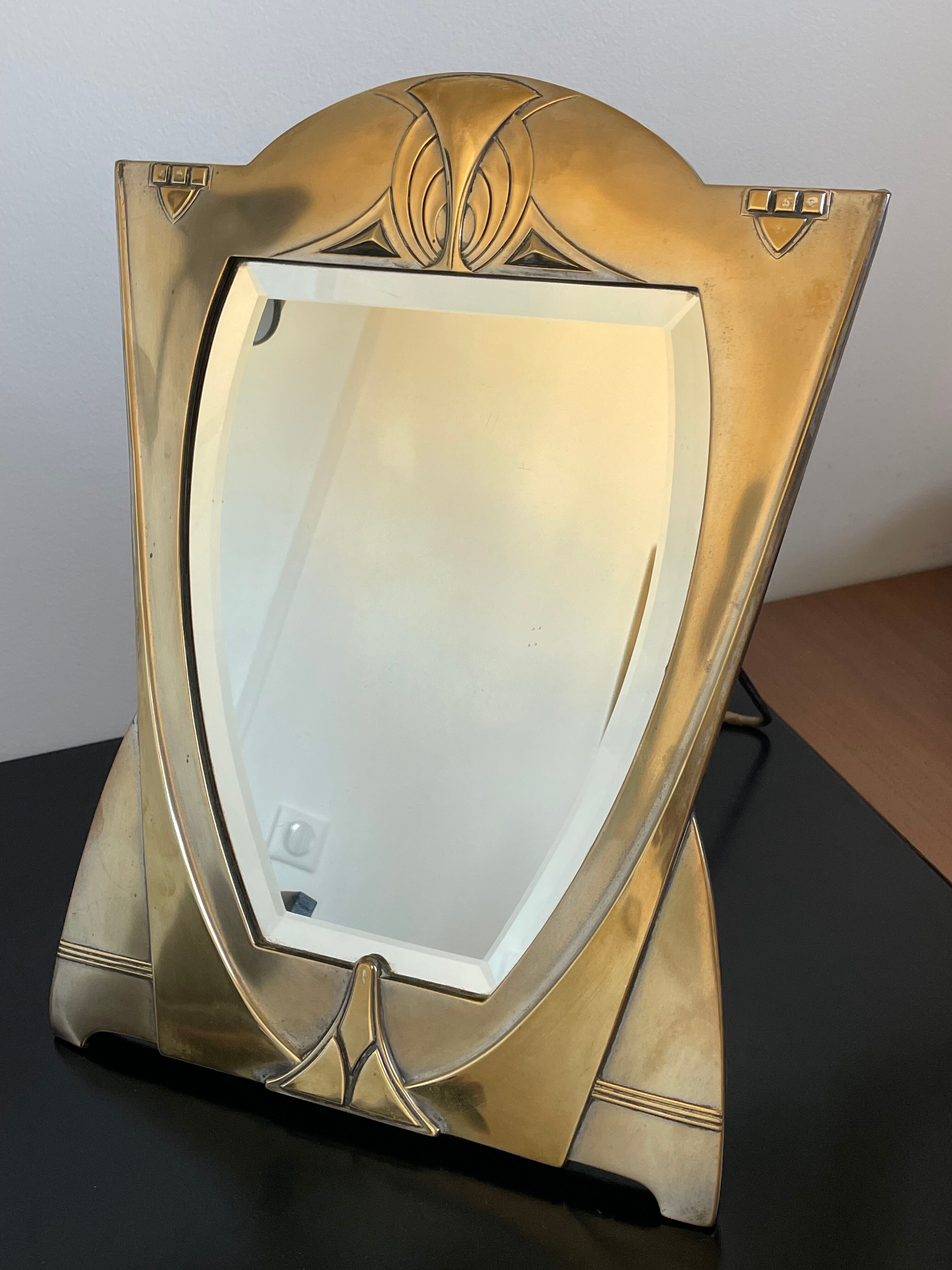 Art deco beveled table mirror, 40x30 cm