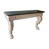 Empire style console table in wood and marble
