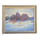 Old large vintage painting signed A. WEBER from the 1940s and 1950s.