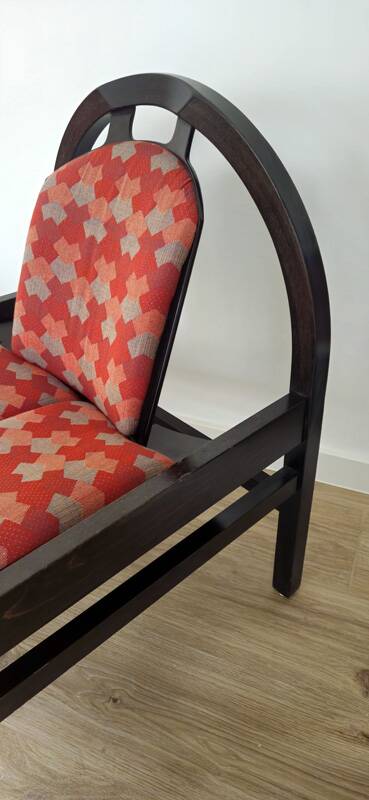 Vintage Argos armchair pair – Baumann – stained beech wood