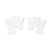 6 verres en verre cristallin
