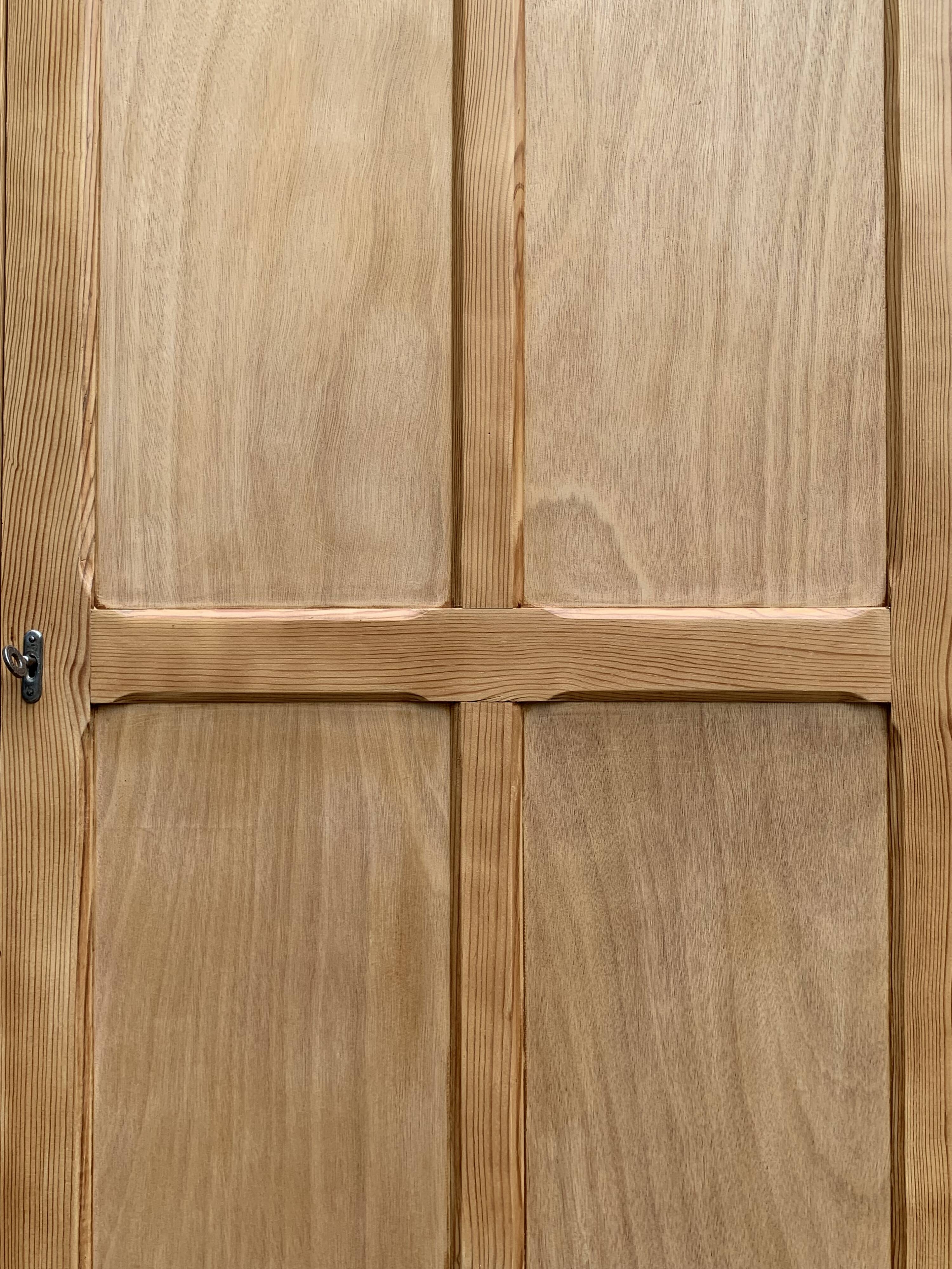 Parisian bonnet wardrobe, raw wood, 1950s