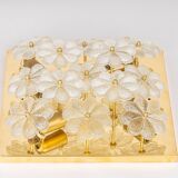 Magnificent small wall lamp/ceiling fixture in glass in the shape of a flower E. Palme, Germany.