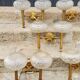 Set of 5 glass and brass sconces from the 70s