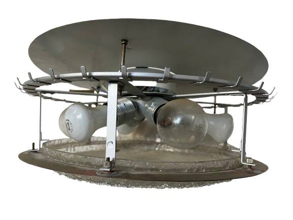 Metal and glass ceiling light