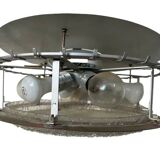Metal and glass ceiling light