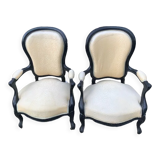 Pair of armchairs Napoleon III