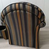 Mid-century fabric armchair with footrest, Germany