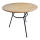 Ancienne table basse en rotin et métal noir
