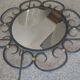 Miroir en fer forgé et bagues métal doré vers 1950 - 39cm