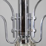 Lustre en chrome et verre des années 1970, Italie