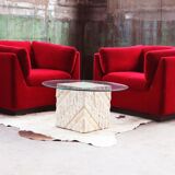 Post-modern red chaise longue by Metropolitan of San Francisco