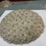 Large Murano Glass Flower Flush Mount Ceiling Light Attributed to Segu