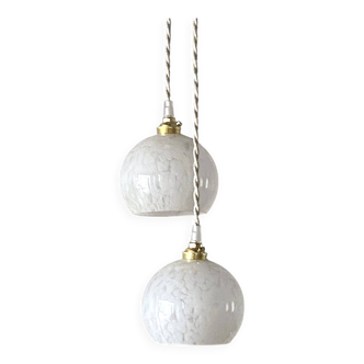 Clichy white glass cascade pendant light