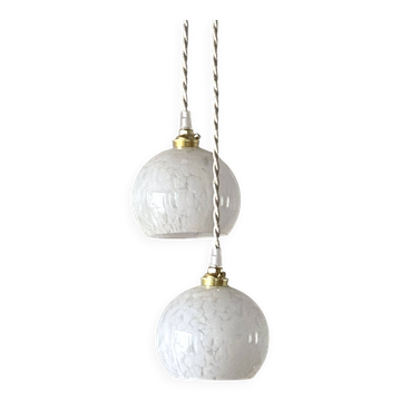 Clichy white glass cascade pendant light