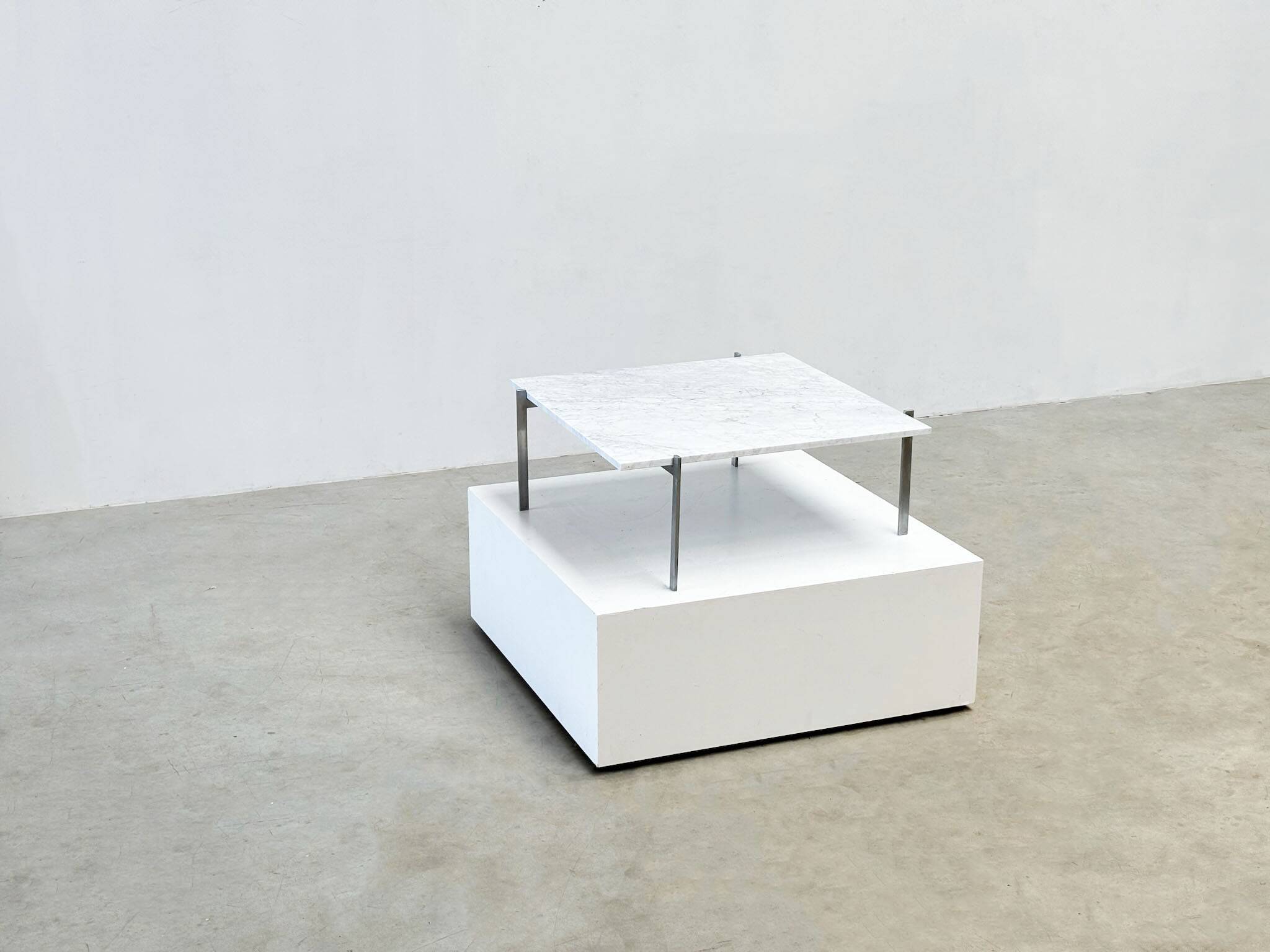 Early PK61 coffee table by Poul Kjaerholm EKC Denmark 1956 with Carrara marble top