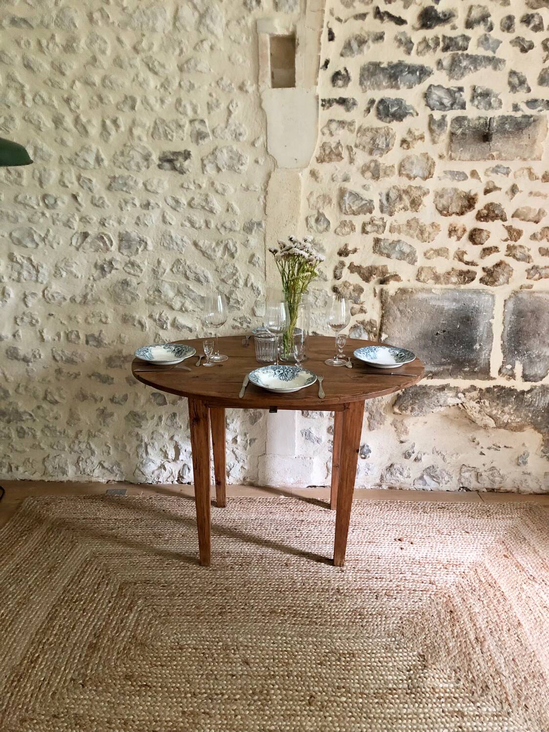 Antique round wooden table