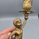 Antique gilded candlestick with cherub, French Rococo style, Belle Époque