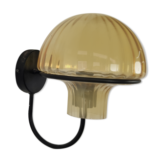 Metal and textured glass wall sconce, 1960s