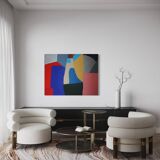 Colorful abstract art 100x80cm on stretched canvas by Bodasca