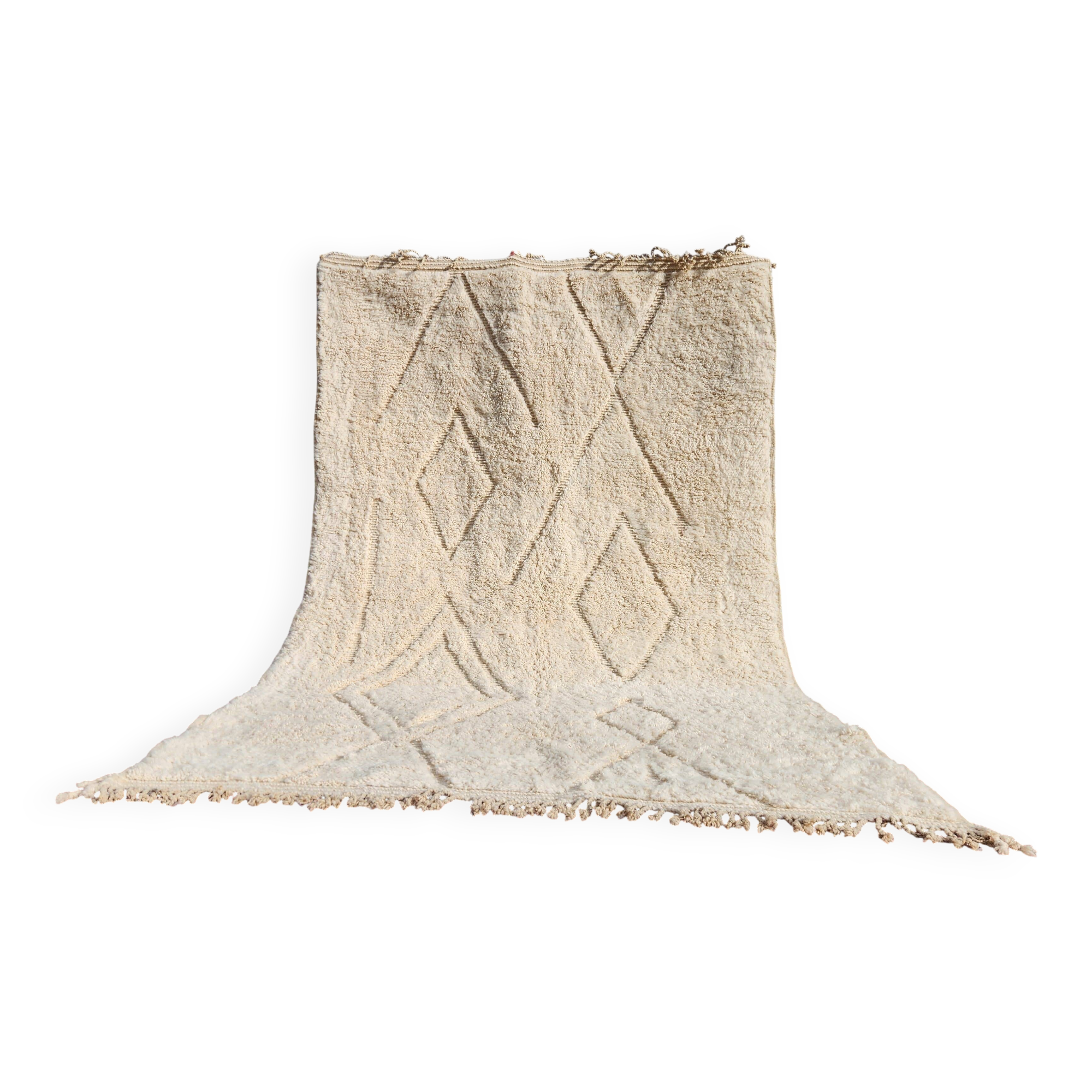 Beni Ouarain Berber rug in cream 300x200 cm – natural wool – handmade