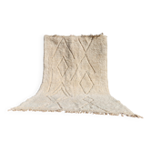 Tapis berbère beni ouarain écru 300x200 cm – laine naturelle – fait main