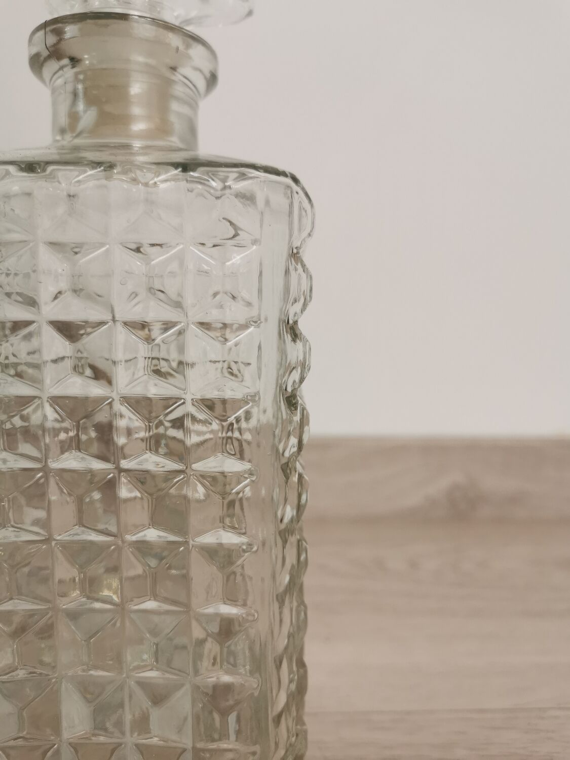 Carved old whisky decanter