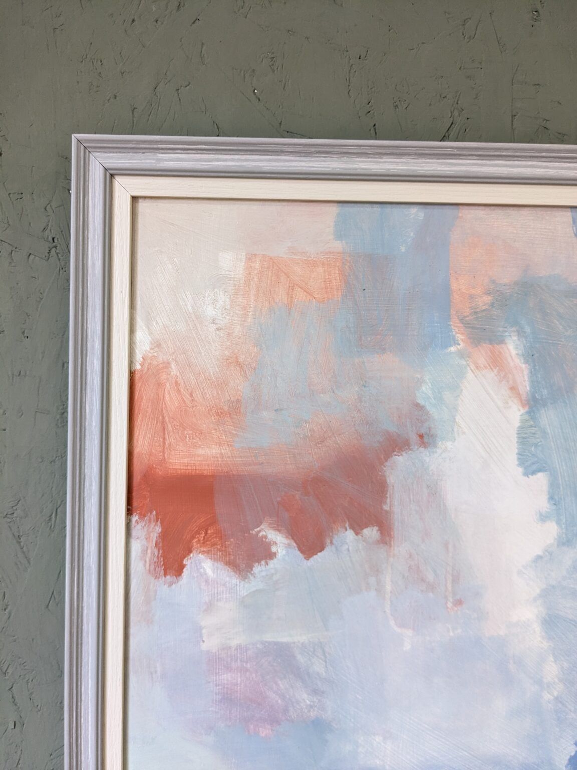 Contemporary "Summer Clouds" Abstract Seascape by British Artist Ian Mood, Framed Oil Painting