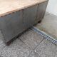 Antique workshop workbench, vintage, metal and wood