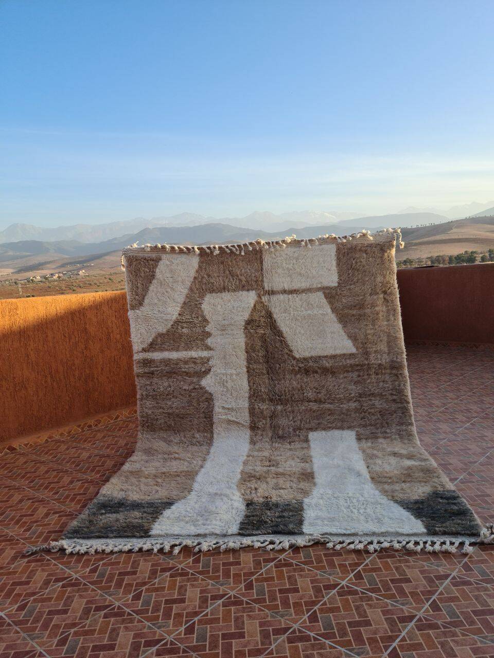 Handmade Moroccan Berber Rug - Wool Rug with Geometric Design | Bohemian & Minimalist Decor