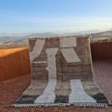 Handmade Moroccan Berber Rug - Wool Rug with Geometric Design | Bohemian & Minimalist Decor