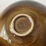 Vintage set of 3 glazed stoneware bowls Morvan pottery and other signature to iden