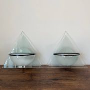 Pair of Illo wall lamps for Lamperti, 1980s, made in Italy