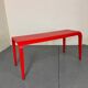 Table d'appoint moderne italienne rouge Laleggera par Ricardo Blumer pour Alias
